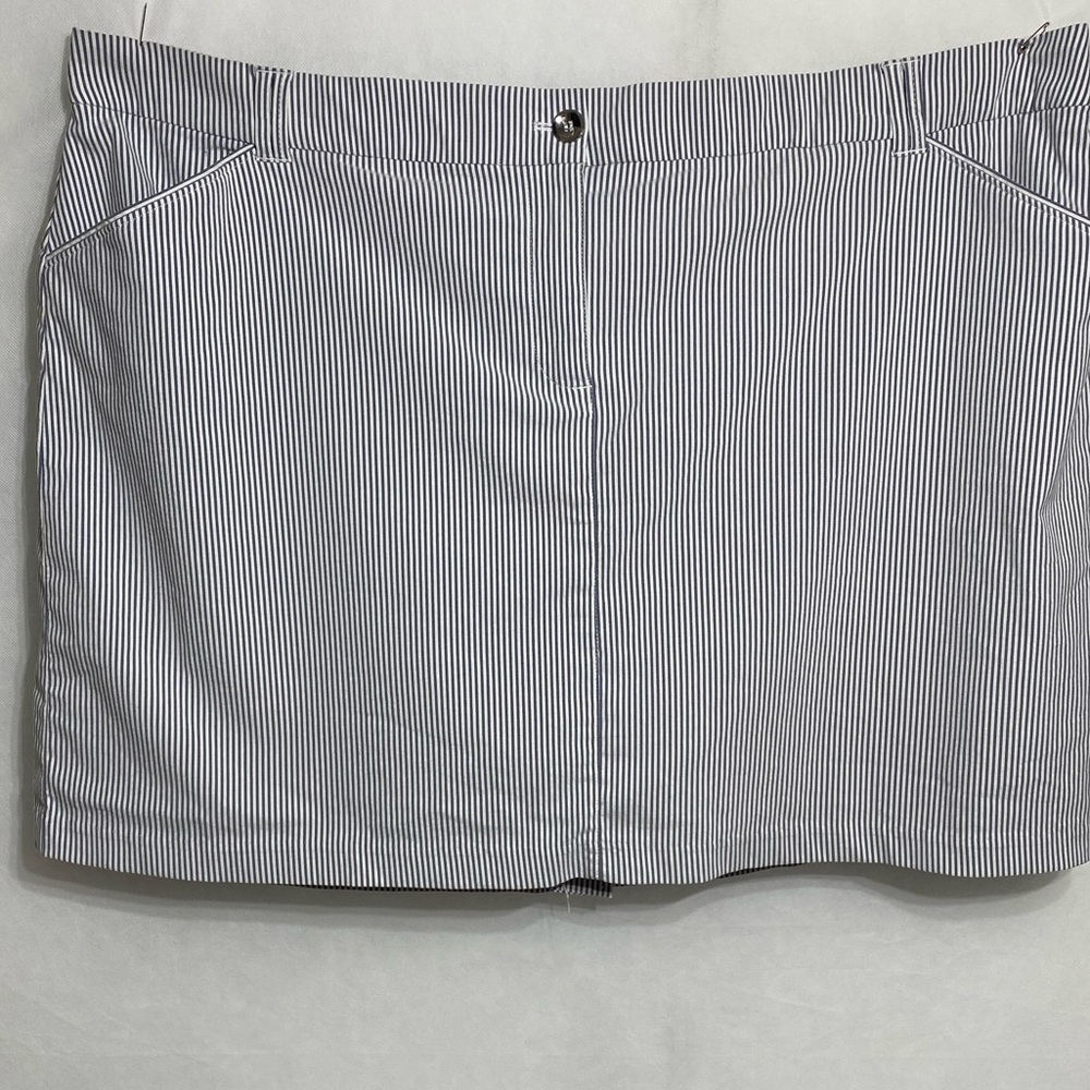 Charter Club White blue stripes24 width Women's short skort comfy waistband plus